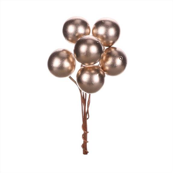 Koule na drátku, šampaňská barva. Cena za 1sáček (48ks).