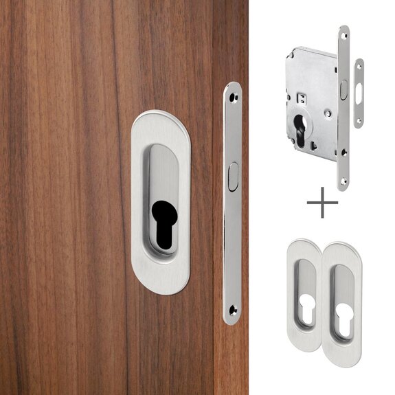 Mušle OV PZ + zámek zadl. posuv PZ matný nikl