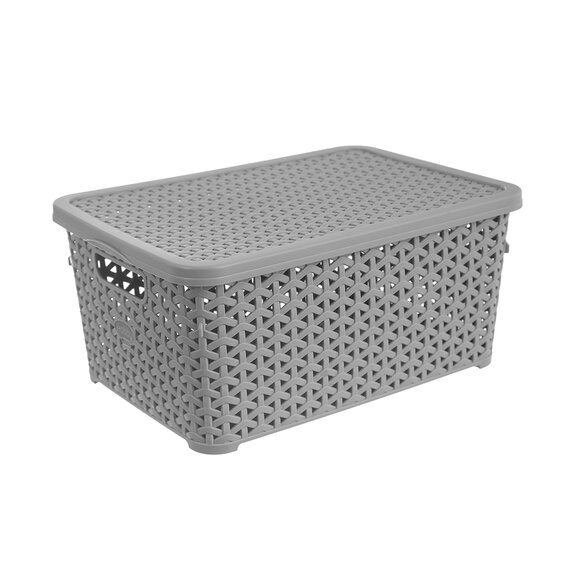 Box UH RATAN+víko Hobby 10 l šedá