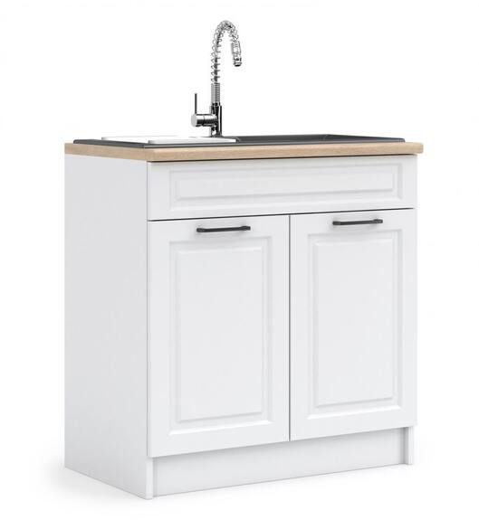 Kuchyňská skříňka dřezová Falco Irma D80-2D1B bílá MAT