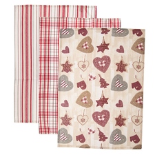 Utěrka bavlna kuch. SRDCE 3 ks