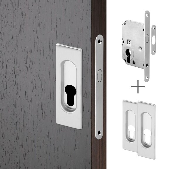 Mušle HR PZ + zámek zadl. posuv PZ matný chrom