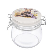 Dóza sklo/kov klip keram. víčko JARO zajíc 0,5 l