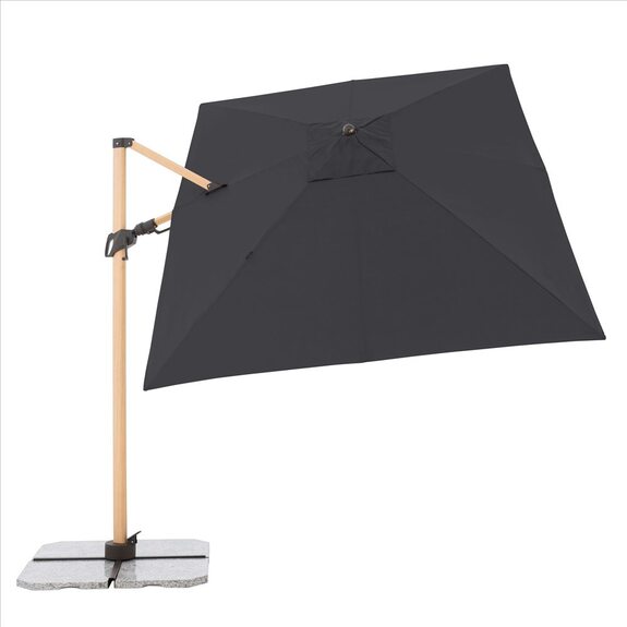 ALU WOOD 220 x 300 cm - výkyvný zahradní slunečník s boční tyčí s ULTRA UV ochranou