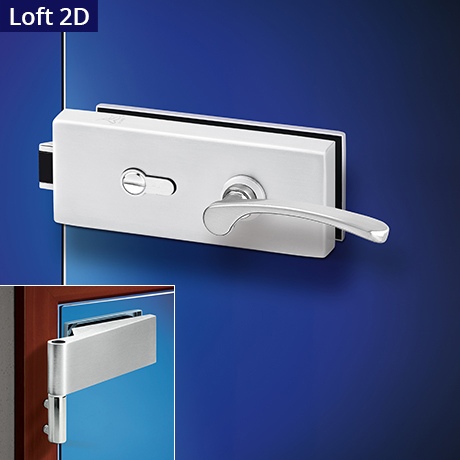 Jana Loft kování na skleněné dveře HR + 2D matný nikl