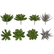 Sukulent NL0209 - umělý zelený trs, mix 4 druhů