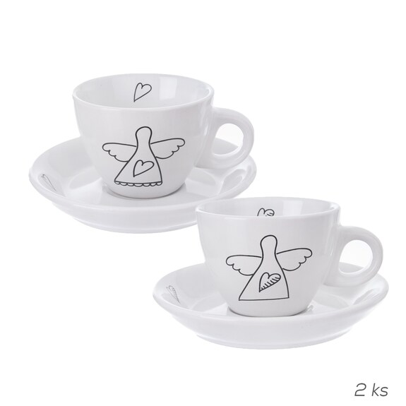 Hrnek ker.+podšálek ANDĚL 0,09 l, 2 ks