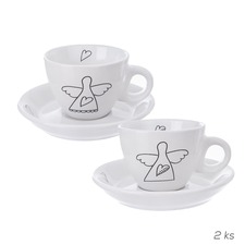 Hrnek ker.+podšálek ANDĚL 0,09 l, 2 ks