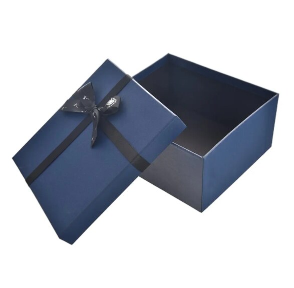 Krabice papír dárková 21x18,5x10 cm dekor modrá