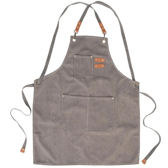 Zástěra PES/bavlna kuch. Canvas gril šedá