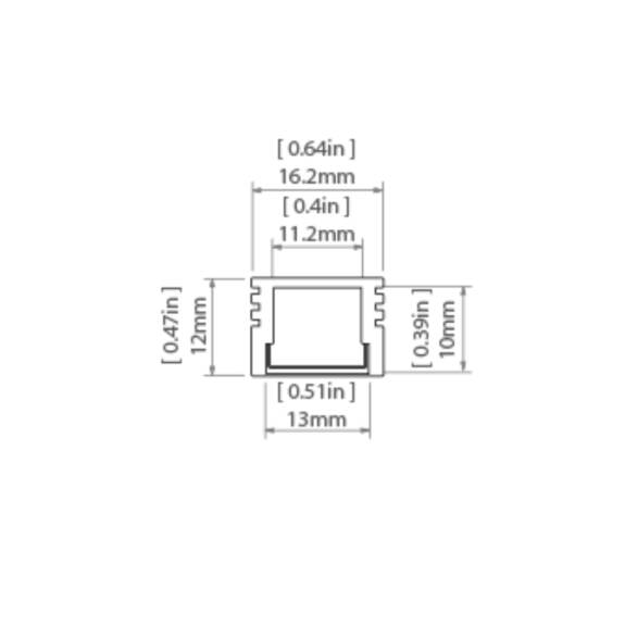 Profil PDS4 PLUS+ stříbrný elox, 16,2x12x2000mm (metráž)
