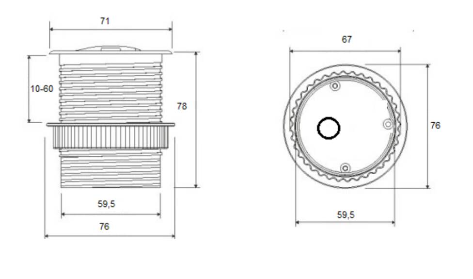 Zásuvka RING 1 x USB 5 V DC (2,4 A) / 1 x 230 V AC (16 A) stříbrná