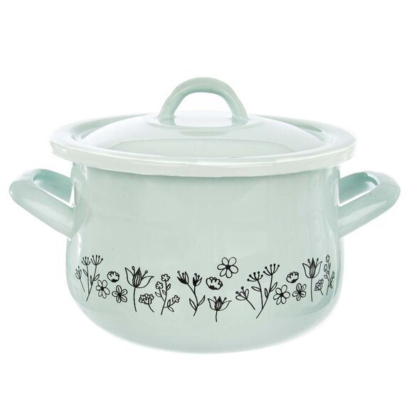 Hrnec smalt LOUKA zelený 2,3 l poklice