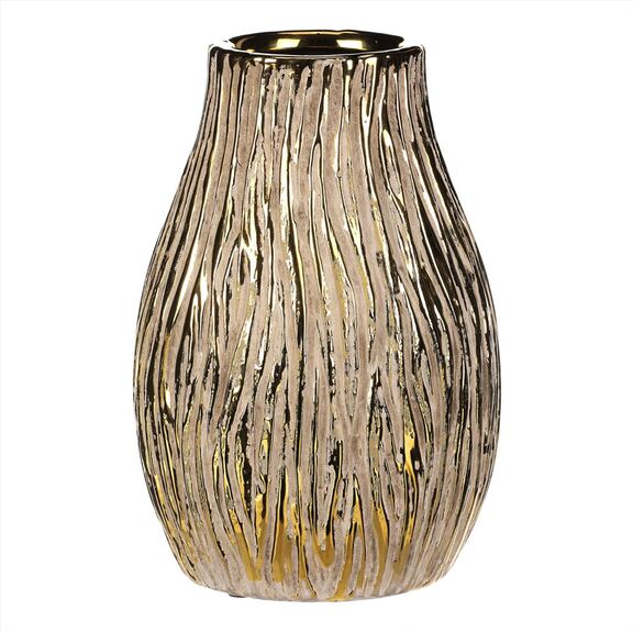 Obal keramický - tvar baňky, barva zlatá