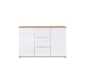 Komoda ZELE KOM2D3S dub wotan/bílý lesk