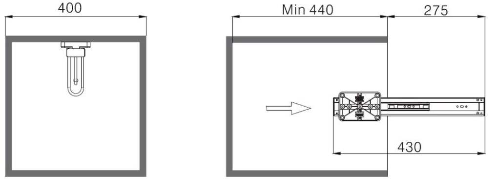 Výsuvný věšák na ramínka Elegance, 80x430x155 mm, chrom - antracit