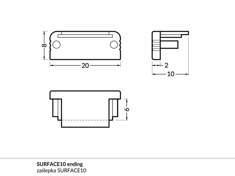Koncovka WIRELI SURFACE10 černá, pár