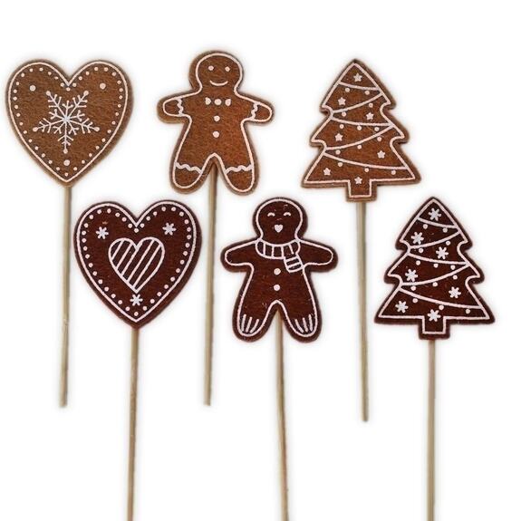 Perníčky zápich filc 6ks/5cm