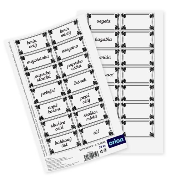 Samolepky na kořenky obdélník 28 CZ