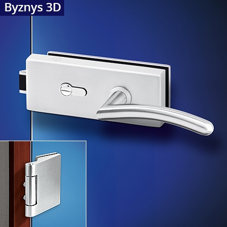 Heda Byznys kování na skleněné dveře HR + 3D nerez