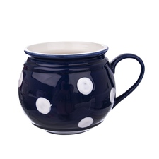 Hrnek ker. krajáč velké puntíky 0,75 l modrá