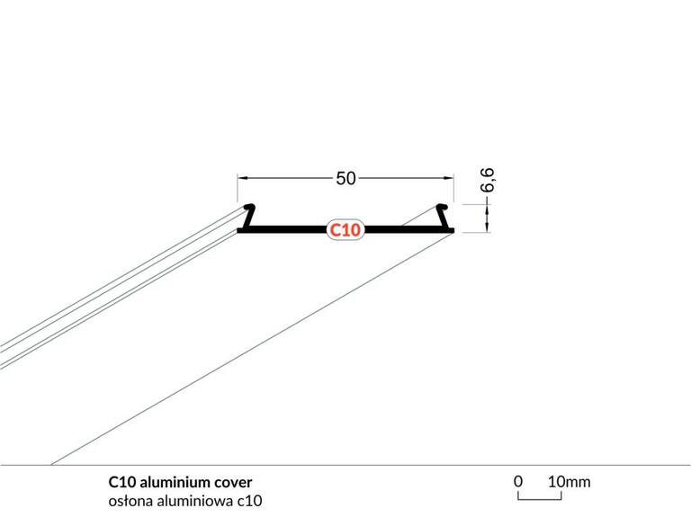 Profil WIRELI ZÁKLOPKA C10 černý lak, 2 m (metráž)