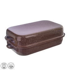 Pekáč smalt BROWN 39x23x13 cm víko