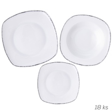 Sada jídelní porc. čárky hranatá 18 ks