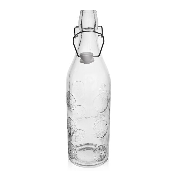 Láhev sklo/kov klip uzávěr 1,1 l Orange