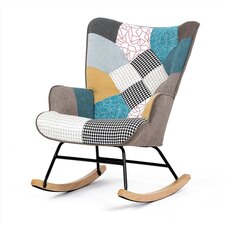 Křeslo houpací AK-374 PW2 potah patchwork látka