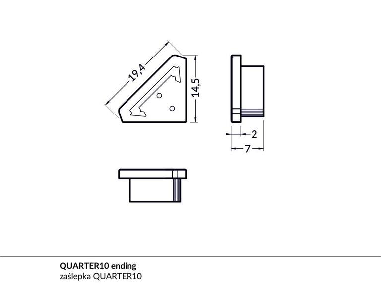 Koncovka WIRELI QUARTER10 šedá, pár