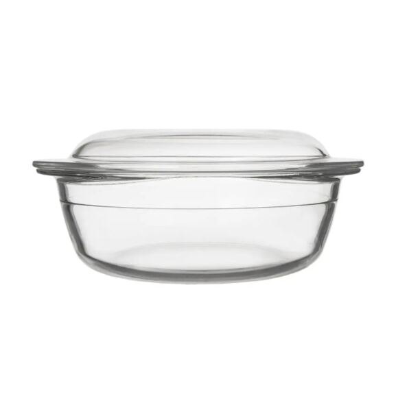 Pekáč borosil. sklo kulatý pr. 20 cm, 23,5x10 cm víko