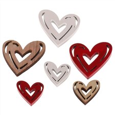 Srdce dřevěné, mix barev.