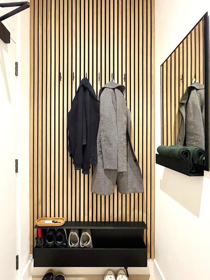 Dekorační obkladový SLAT panel akustic 27-14 Dub Olej MDF černá