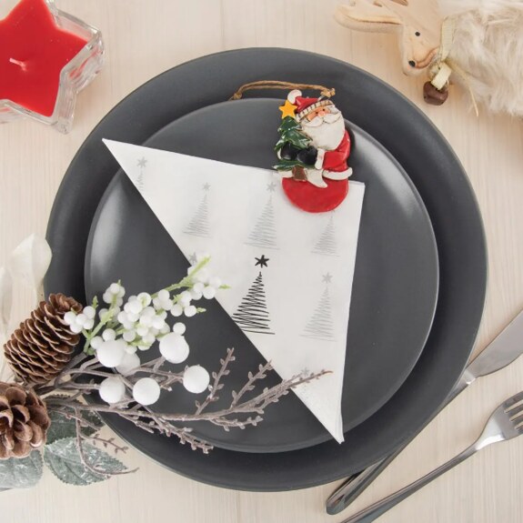 Ubrousek papír STROMEK 20 ks 33x33 cm stříbrná