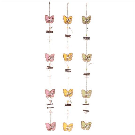 Girlanda motýlů, mix 3 barev.