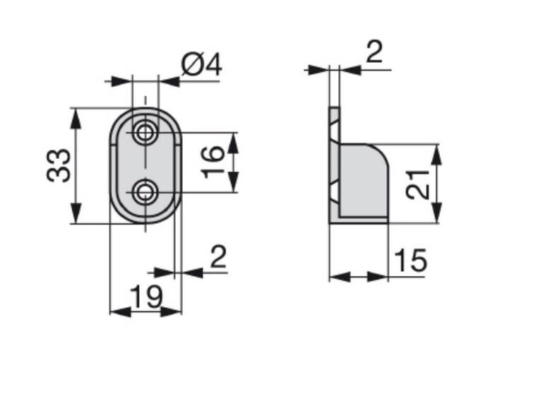 Úchyt šatní tyče, boční mini