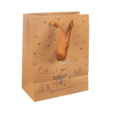 Taška papír dárková SNĚHULÁK 18x10x23 cm