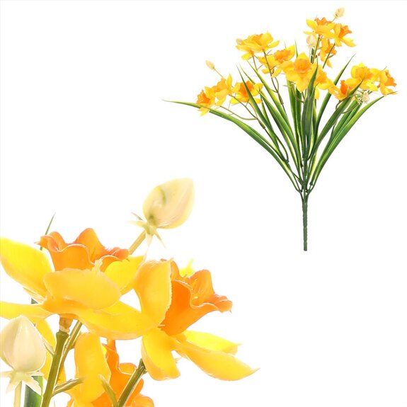 Narcis NL0206 OR - umělá kytice, barva oranžová