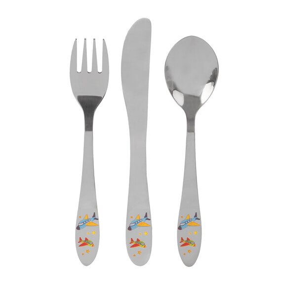 Příbory nerez dětské letadla 3 ks