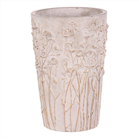 Váza betonová - obal na květiny, barva šedá