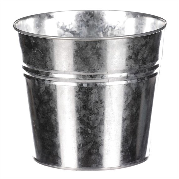 Obal na květiny zinkový, stříbrná barva.