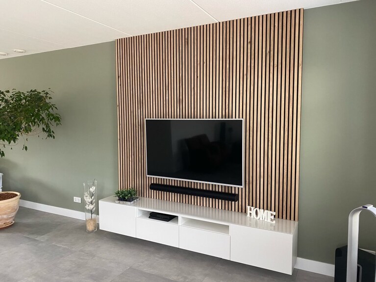 Dekorační obkladový SLAT panel akustic 27-14 Dub Klasik MDF černá