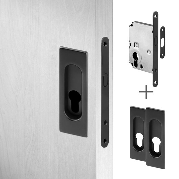 Mušle HR PZ + zámek zadl. posuv PZ černý lak