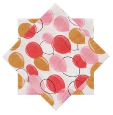 Ubrousek papír balónky 20 ks 33x33 cm růžová