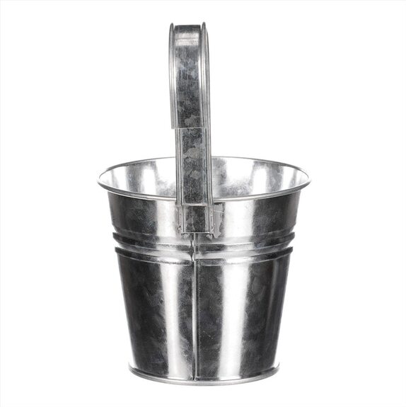 Obal na květiny - na pověšení, zinkový, stříbrná barva.