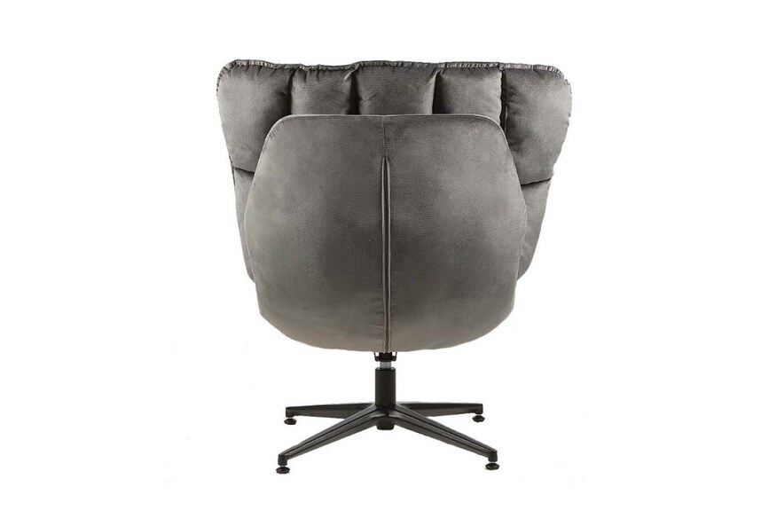 VANESA VELVET otočné křeslo, šedá/černá