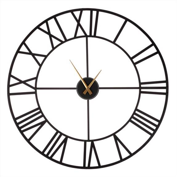 Hodiny nástěnné kovové, černá barva