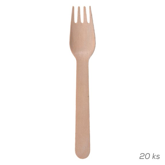 Vidlička dřevo NATURE 15,5 cm 20 ks
