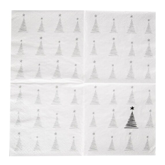 Ubrousek papír STROMEK 20 ks 33x33 cm stříbrná